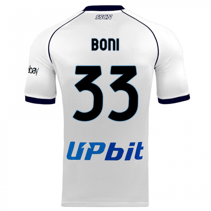 Mænd Landry Boni #33 Hvid Udebane Spillertrøjer 2023/24 Trøje T-Shirt
