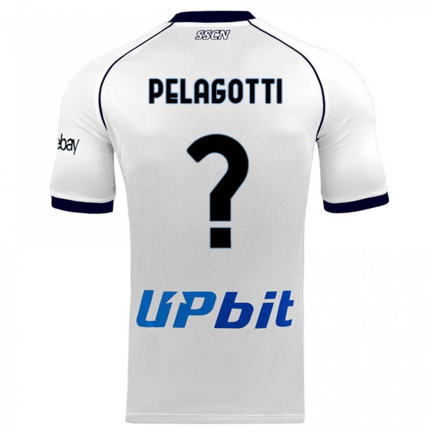 Mænd Ludovico Benjamin Pelagotti #0 Hvid Udebane Spillertrøjer 2023/24 Trøje T-Shirt