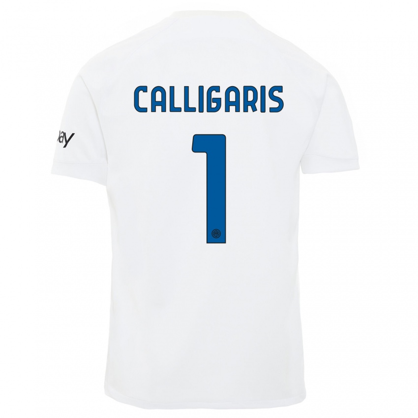 Mænd Alessandro Calligaris #1 Hvid Udebane Spillertrøjer 2023/24 Trøje T-Shirt