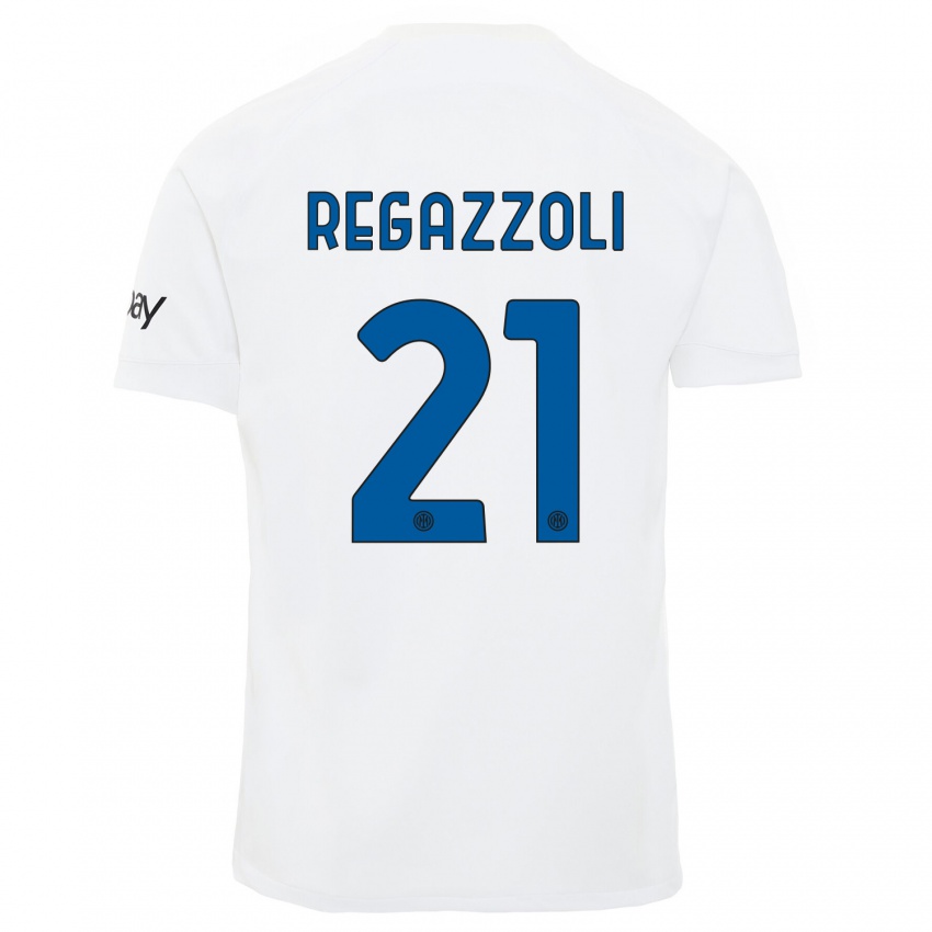 Mænd Alice Regazzoli #21 Hvid Udebane Spillertrøjer 2023/24 Trøje T-Shirt