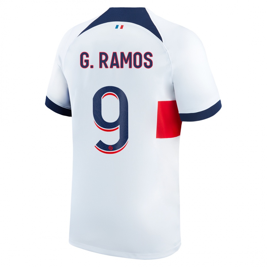 Mænd Gonçalo Ramos #9 Hvid Udebane Spillertrøjer 2023/24 Trøje T-Shirt