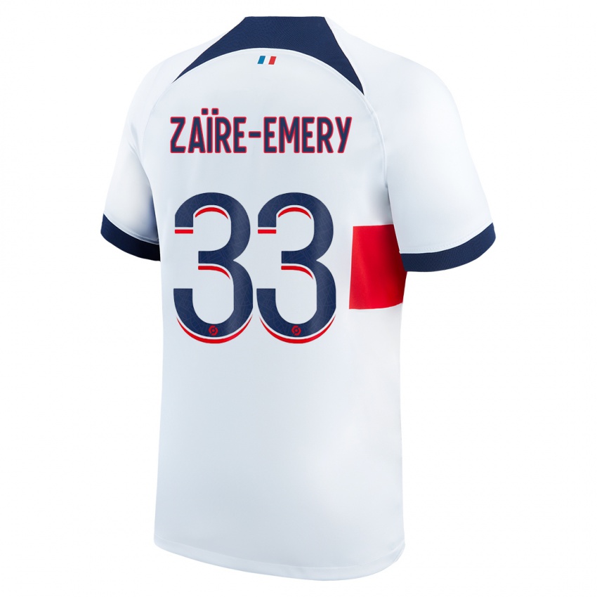 Mænd Warren Zaire Emery #33 Hvid Udebane Spillertrøjer 2023/24 Trøje T-Shirt