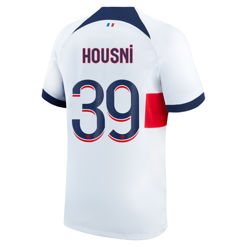 Mænd Ilyes Housni #39 Hvid Udebane Spillertrøjer 2023/24 Trøje T-Shirt