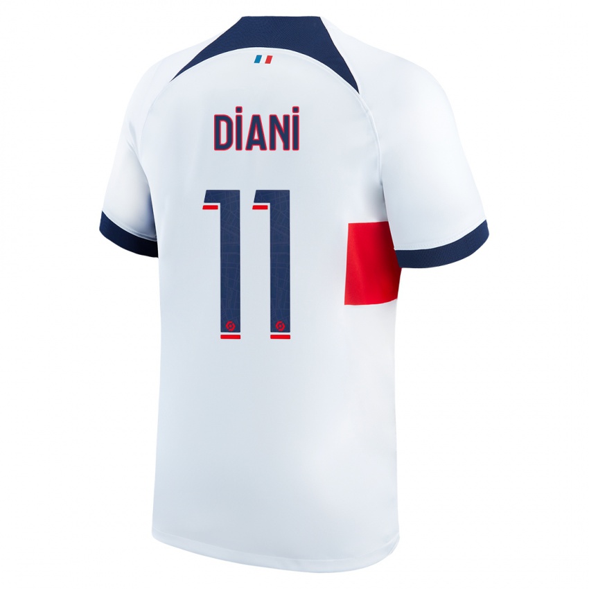 Mænd Kadidiatou Diani #11 Hvid Udebane Spillertrøjer 2023/24 Trøje T-Shirt