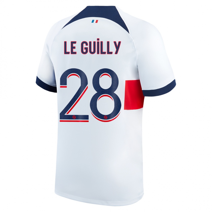 Mænd Jade Le Guilly #28 Hvid Udebane Spillertrøjer 2023/24 Trøje T-Shirt