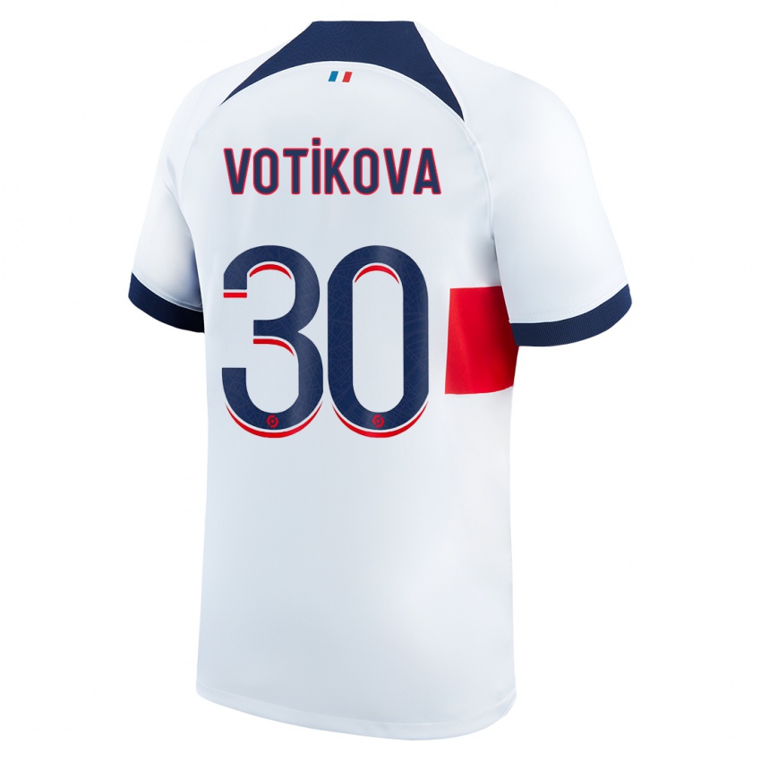 Mænd Barbora Votikova #30 Hvid Udebane Spillertrøjer 2023/24 Trøje T-Shirt