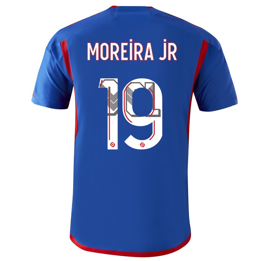 Mænd Diego Moreira #0 Blå Rød Udebane Spillertrøjer 2023/24 Trøje T-Shirt