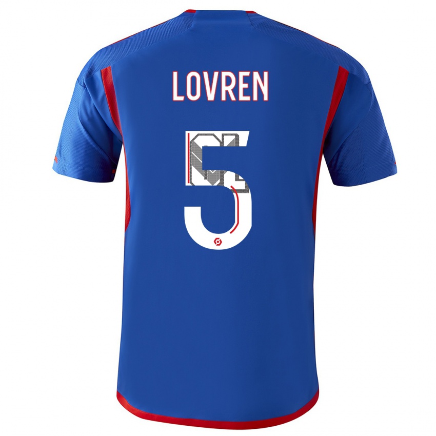 Mænd Dejan Lovren #5 Blå Rød Udebane Spillertrøjer 2023/24 Trøje T-Shirt