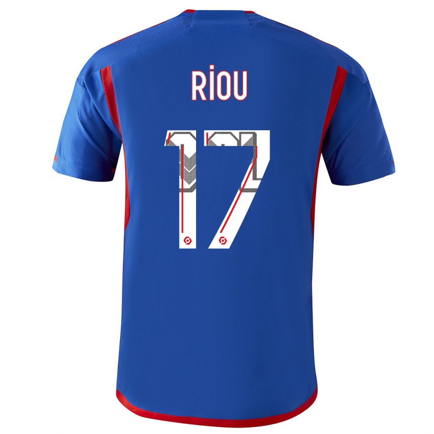 Mænd Remy Riou #17 Blå Rød Udebane Spillertrøjer 2023/24 Trøje T-Shirt