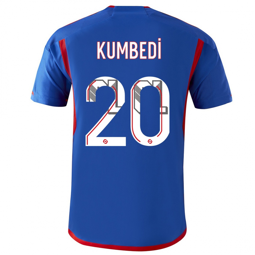Mænd Saël Kumbedi #20 Blå Rød Udebane Spillertrøjer 2023/24 Trøje T-Shirt
