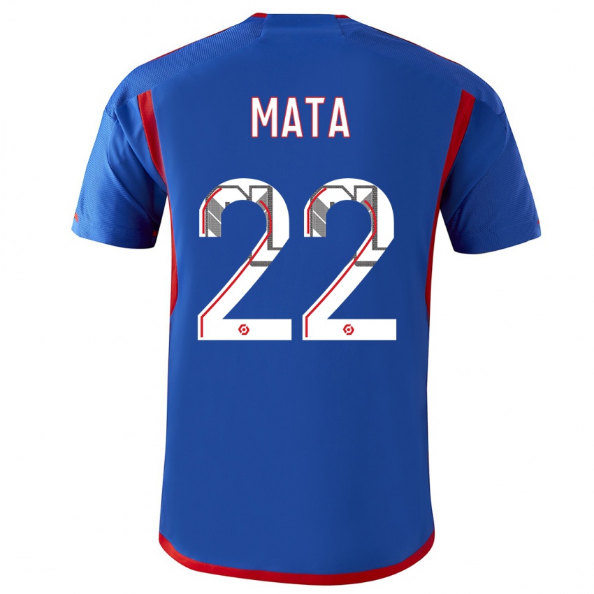 Mænd Clinton Mata #22 Blå Rød Udebane Spillertrøjer 2023/24 Trøje T-Shirt