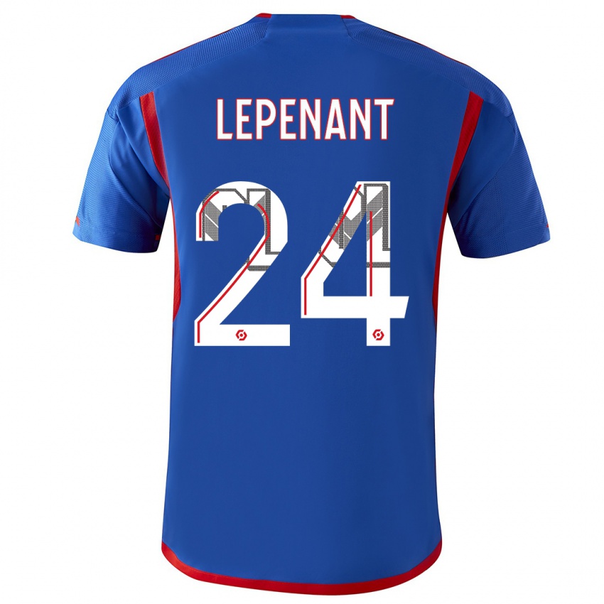 Mænd Johann Lepenant #24 Blå Rød Udebane Spillertrøjer 2023/24 Trøje T-Shirt