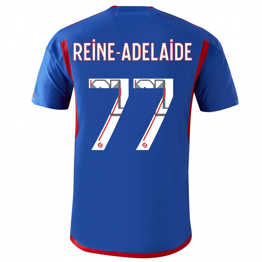 Mænd Jeff Reine-Adelaide #77 Blå Rød Udebane Spillertrøjer 2023/24 Trøje T-Shirt