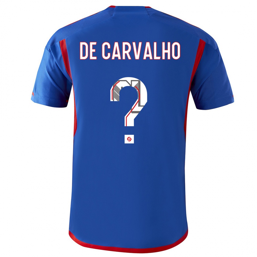 Mænd Mathys De Carvalho #0 Blå Rød Udebane Spillertrøjer 2023/24 Trøje T-Shirt
