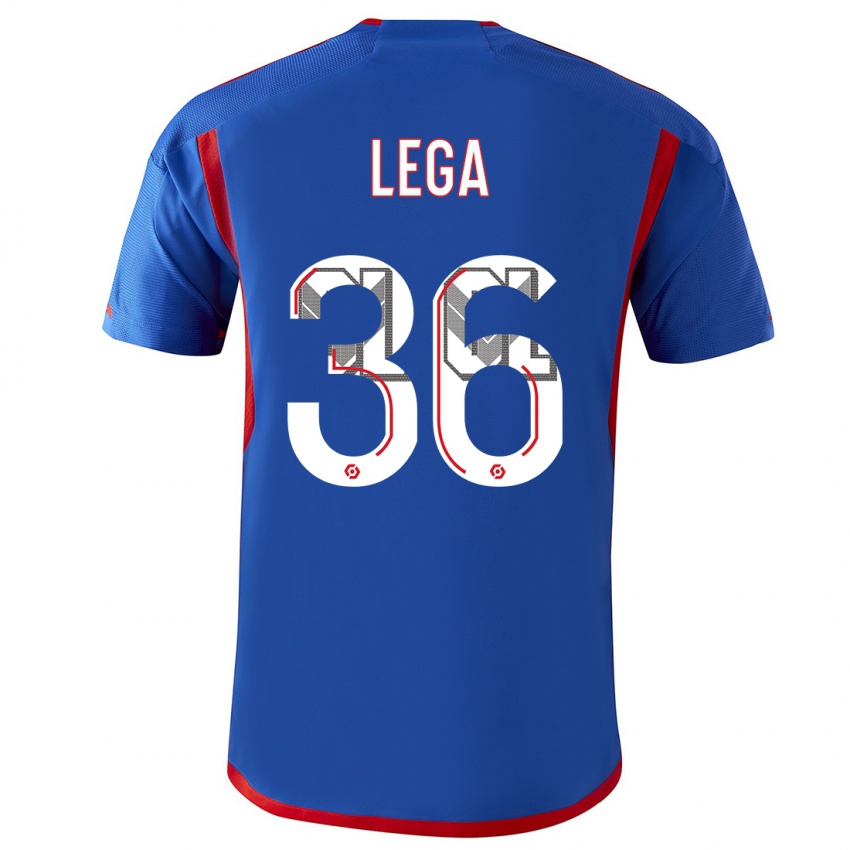 Mænd Sekou Lega #36 Blå Rød Udebane Spillertrøjer 2023/24 Trøje T-Shirt