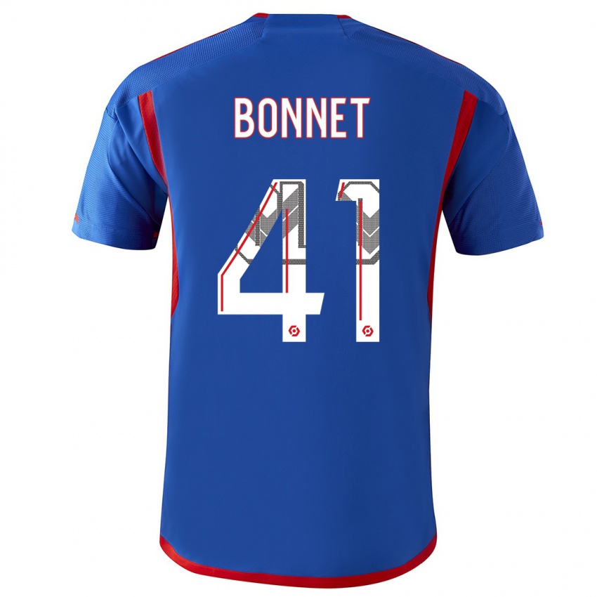 Mænd Noam Bonnet #41 Blå Rød Udebane Spillertrøjer 2023/24 Trøje T-Shirt
