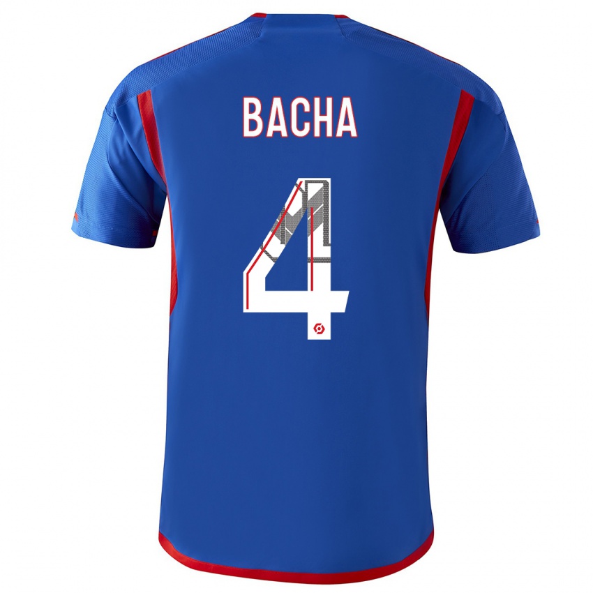 Mænd Selma Bacha #4 Blå Rød Udebane Spillertrøjer 2023/24 Trøje T-Shirt
