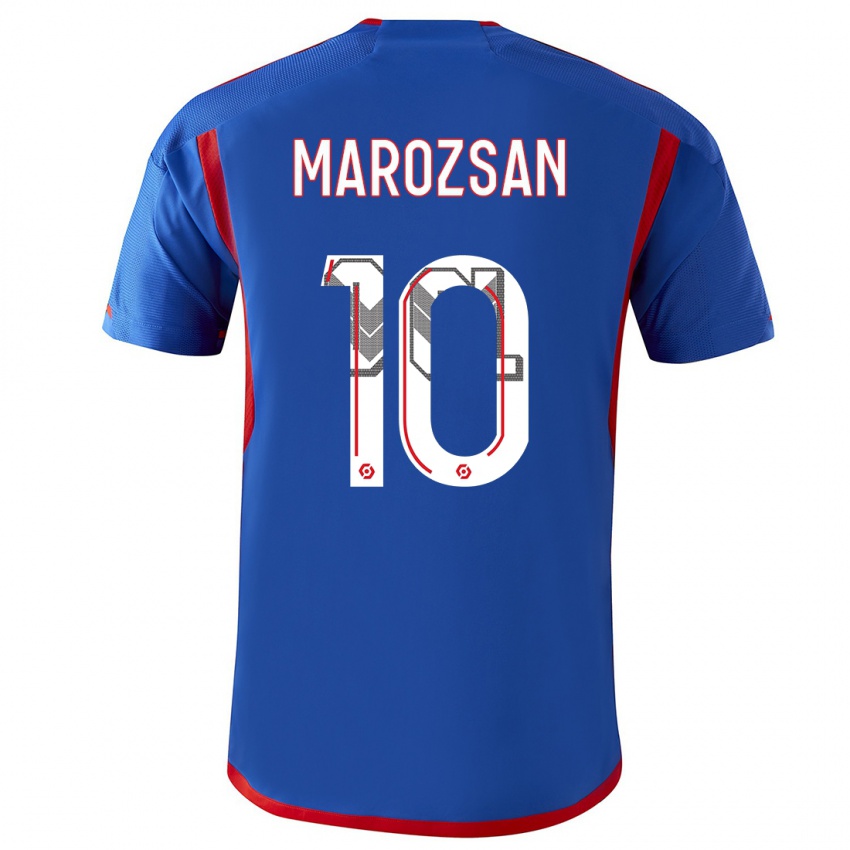 Mænd Dzsenifer Marozsan #10 Blå Rød Udebane Spillertrøjer 2023/24 Trøje T-Shirt