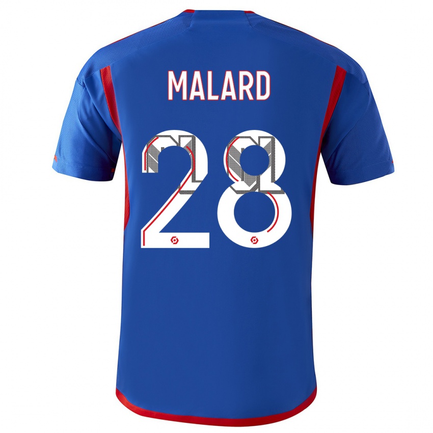 Mænd Melvine Malard #28 Blå Rød Udebane Spillertrøjer 2023/24 Trøje T-Shirt
