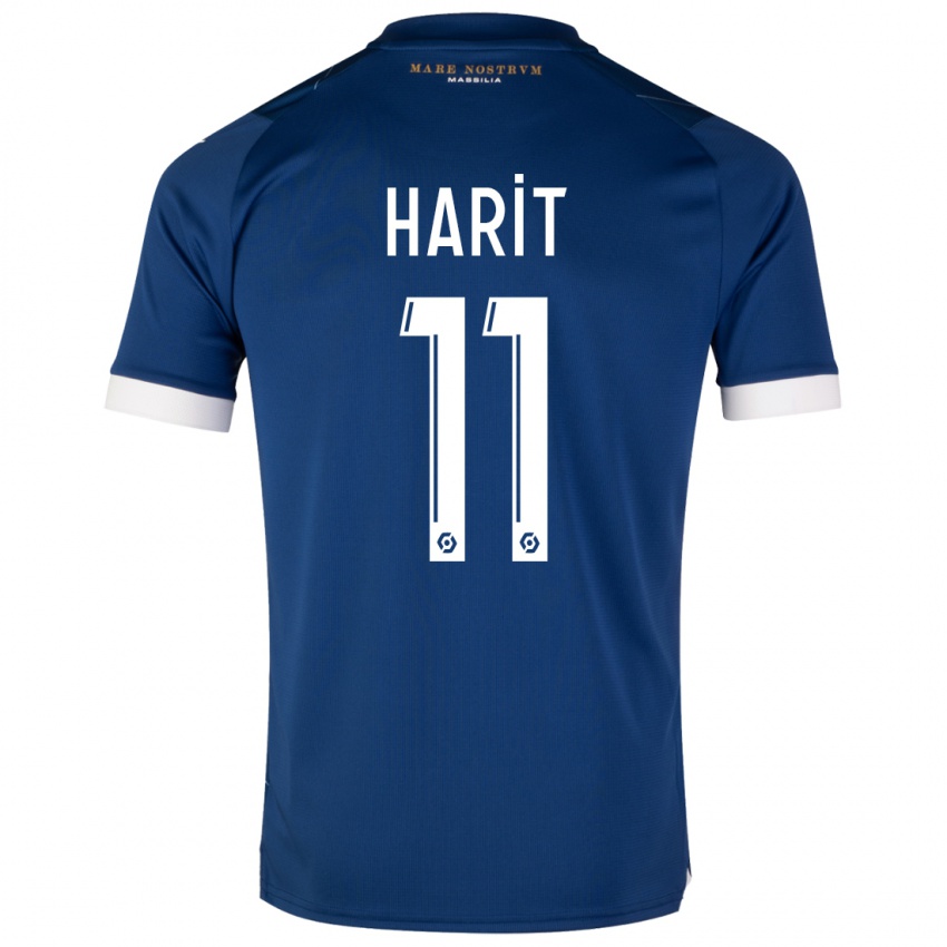 Mænd Amine Harit #11 Mørkeblå Udebane Spillertrøjer 2023/24 Trøje T-Shirt