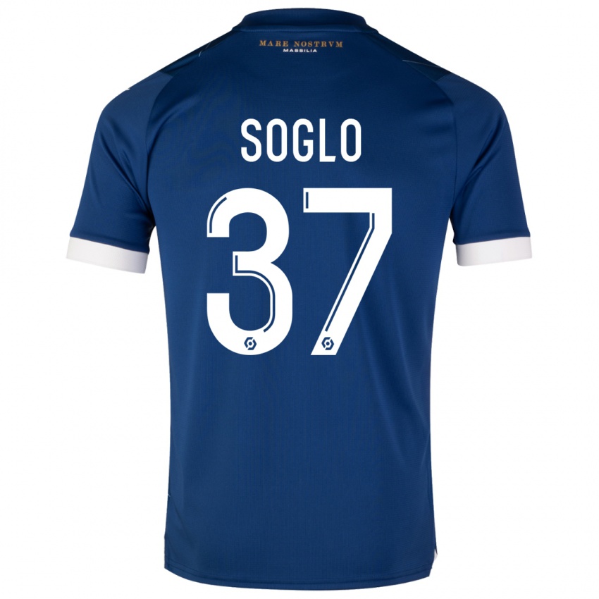 Mænd Emran Soglo #37 Mørkeblå Udebane Spillertrøjer 2023/24 Trøje T-Shirt