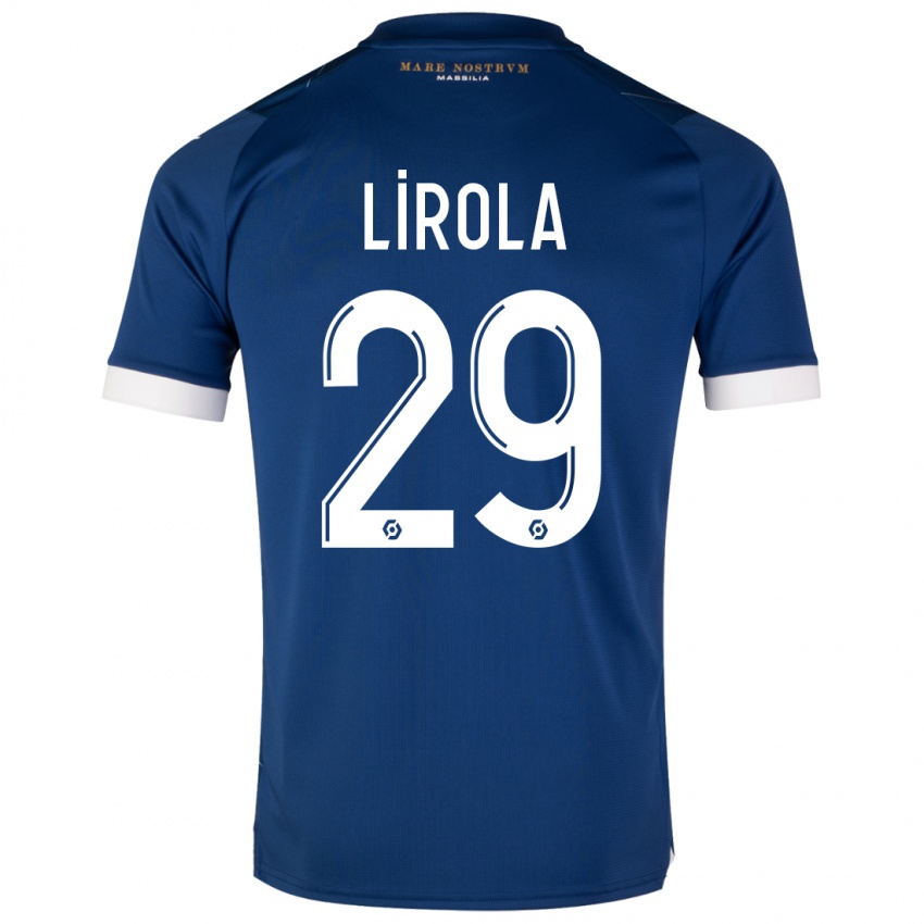 Mænd Pol Lirola #29 Mørkeblå Udebane Spillertrøjer 2023/24 Trøje T-Shirt