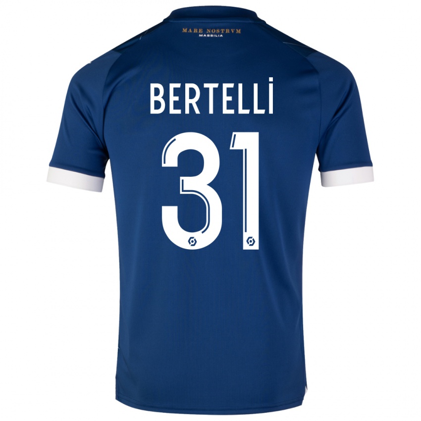 Mænd Ugo Bertelli #31 Mørkeblå Udebane Spillertrøjer 2023/24 Trøje T-Shirt