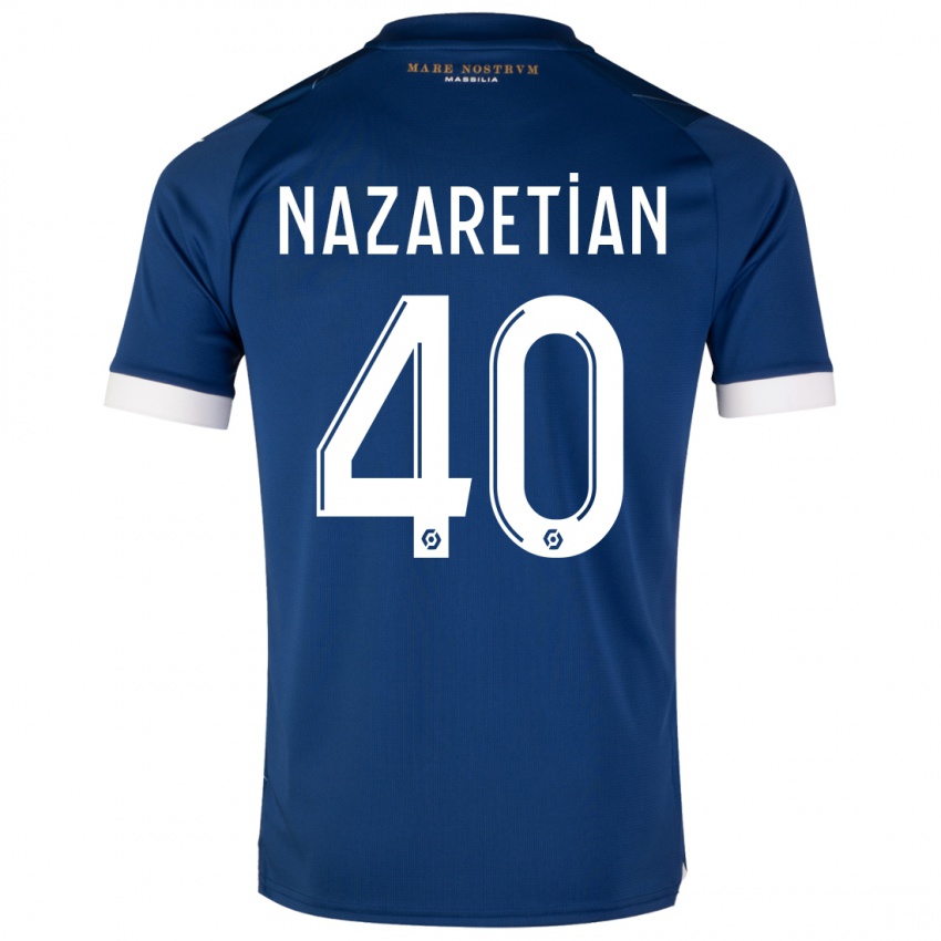 Mænd Manuel Nazaretian #40 Mørkeblå Udebane Spillertrøjer 2023/24 Trøje T-Shirt