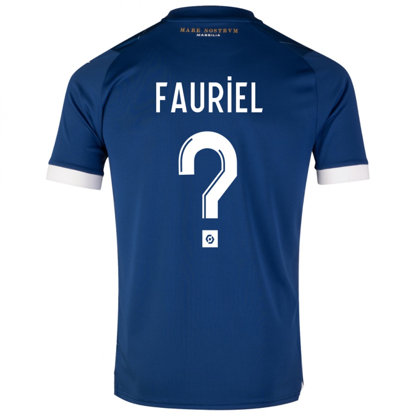 Mænd Lois Fauriel #0 Mørkeblå Udebane Spillertrøjer 2023/24 Trøje T-Shirt