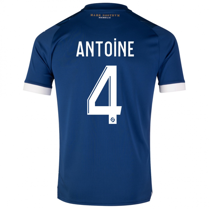 Mænd Maud Antoine #4 Mørkeblå Udebane Spillertrøjer 2023/24 Trøje T-Shirt