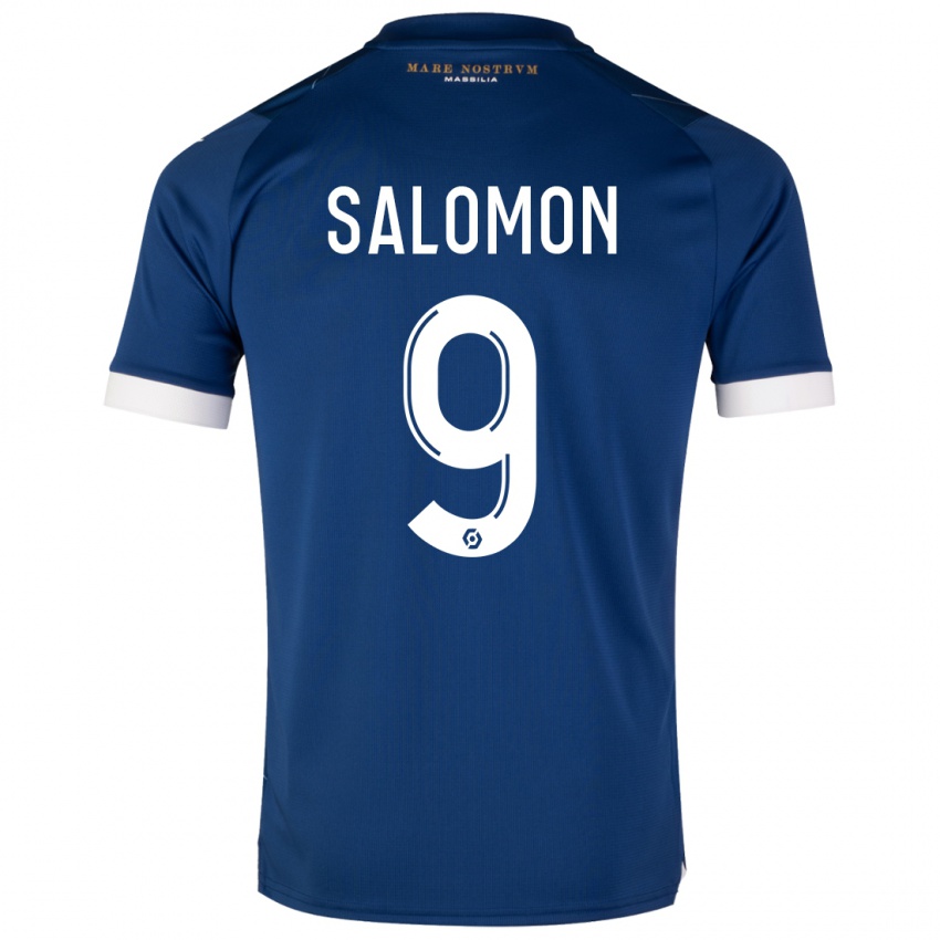 Mænd Maeva Salomon #9 Mørkeblå Udebane Spillertrøjer 2023/24 Trøje T-Shirt