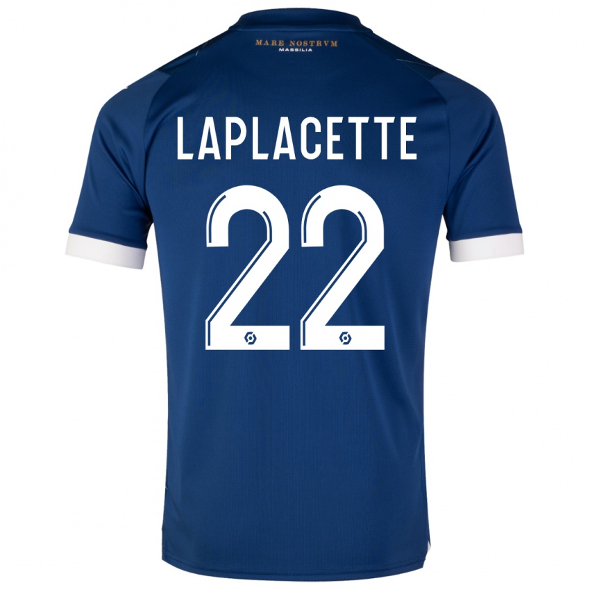 Mænd Tess Laplacette #22 Mørkeblå Udebane Spillertrøjer 2023/24 Trøje T-Shirt