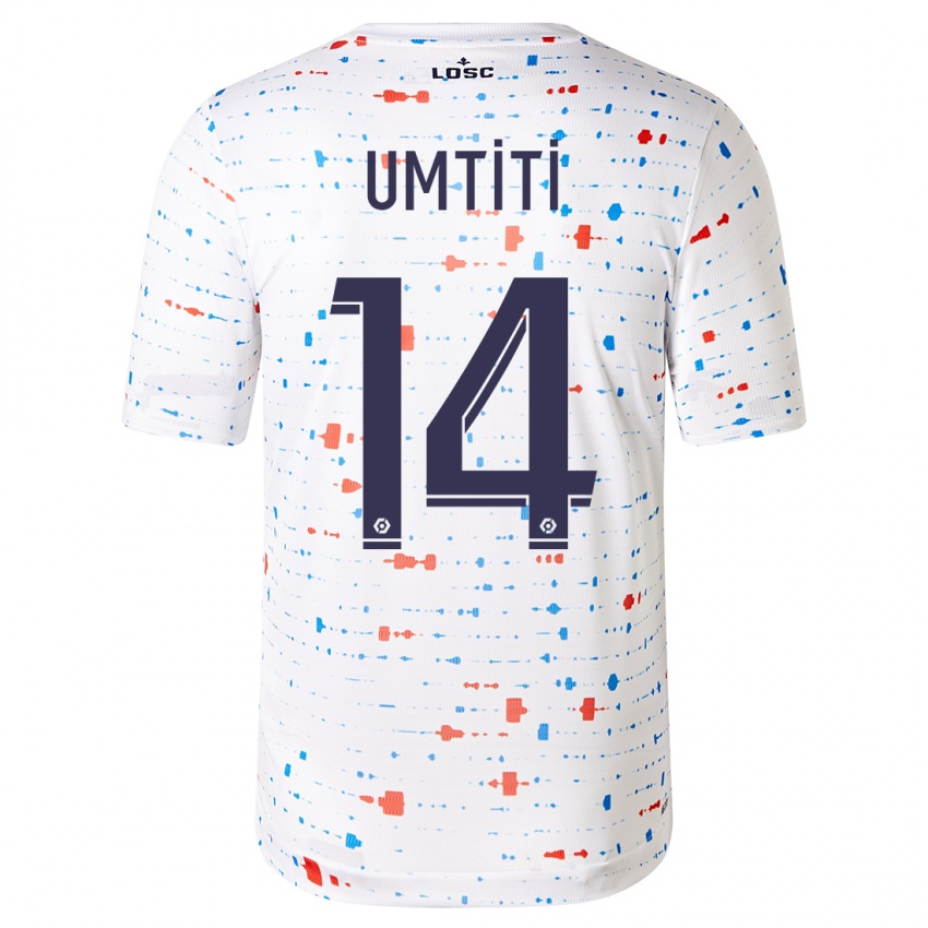 Mænd Samuel Umtiti #14 Hvid Udebane Spillertrøjer 2023/24 Trøje T-Shirt