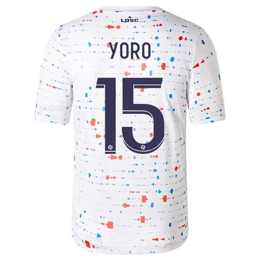 Mænd Leny Yoro #15 Hvid Udebane Spillertrøjer 2023/24 Trøje T-Shirt