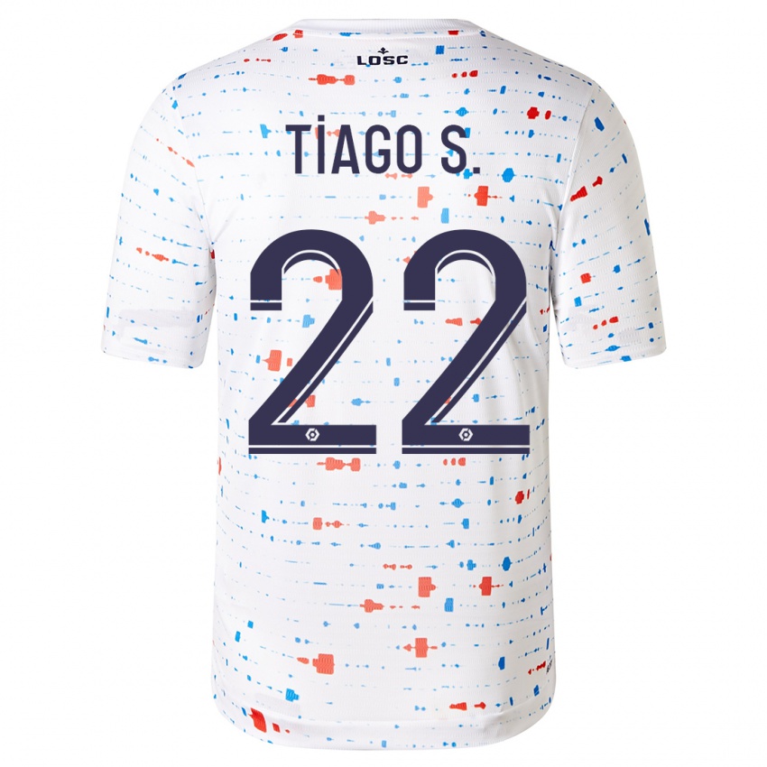 Mænd Tiago Santos #22 Hvid Udebane Spillertrøjer 2023/24 Trøje T-Shirt