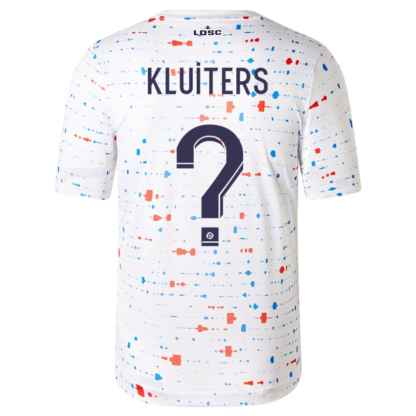 Mænd Luuk Kluiters #0 Hvid Udebane Spillertrøjer 2023/24 Trøje T-Shirt