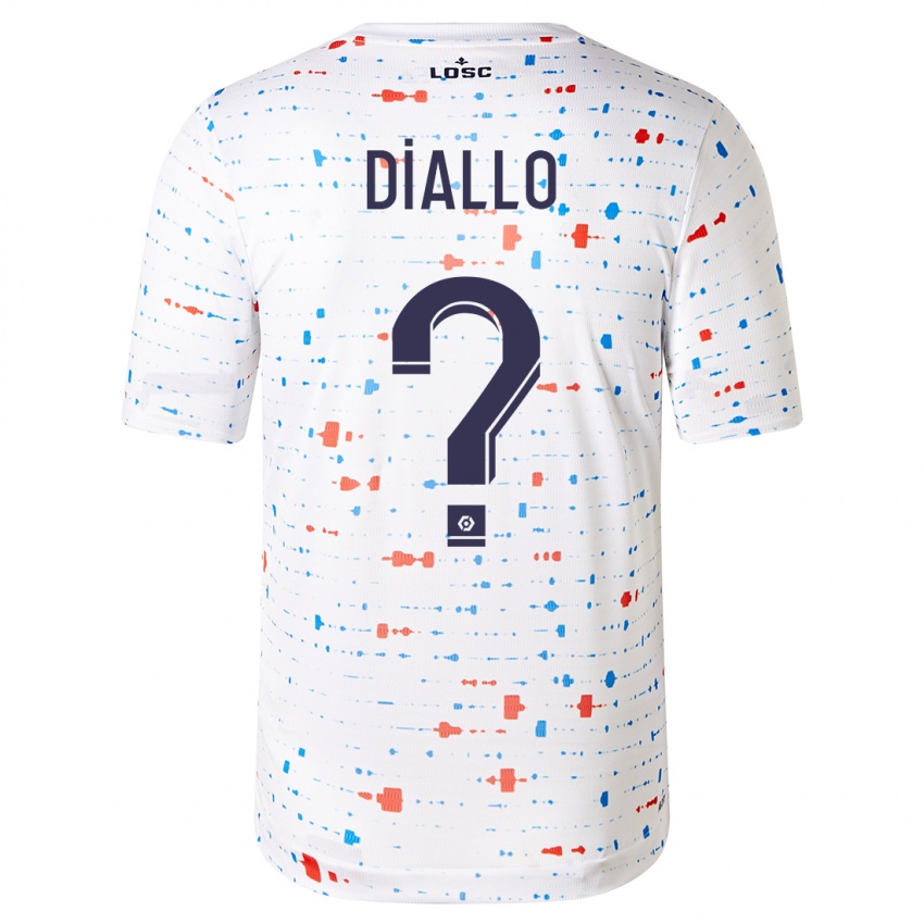Mænd Alpha Diallo #0 Hvid Udebane Spillertrøjer 2023/24 Trøje T-Shirt