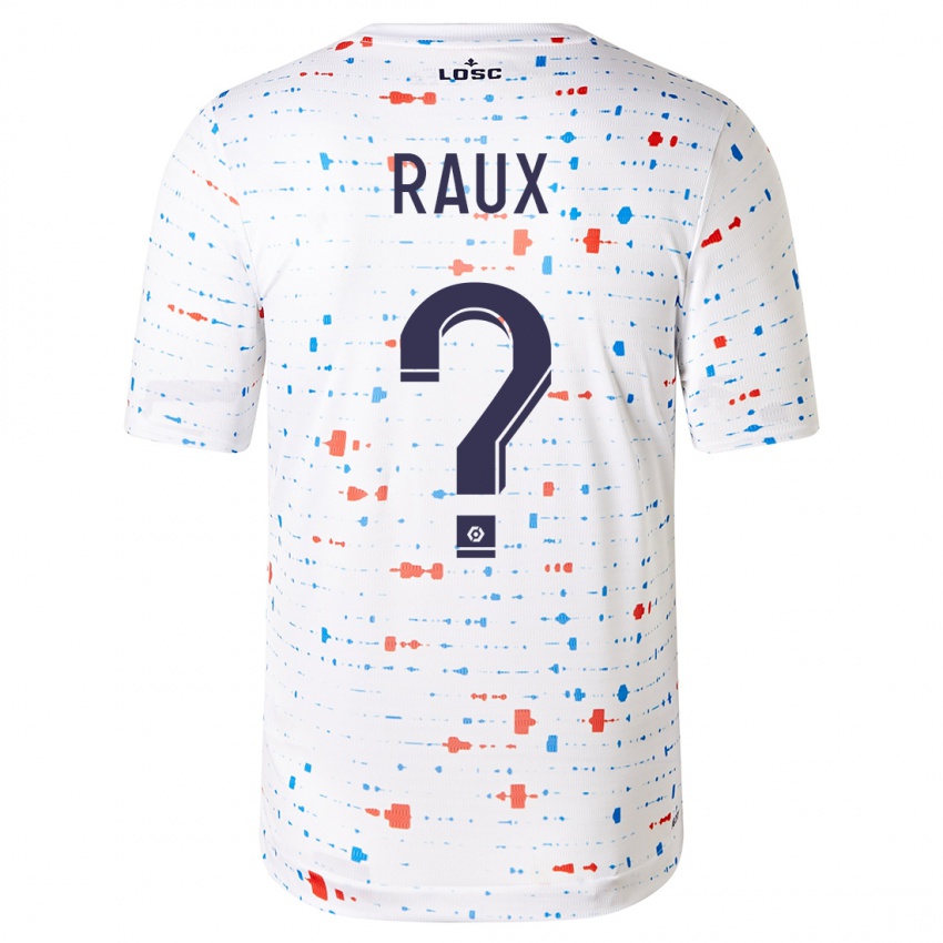 Mænd Jules Raux #0 Hvid Udebane Spillertrøjer 2023/24 Trøje T-Shirt