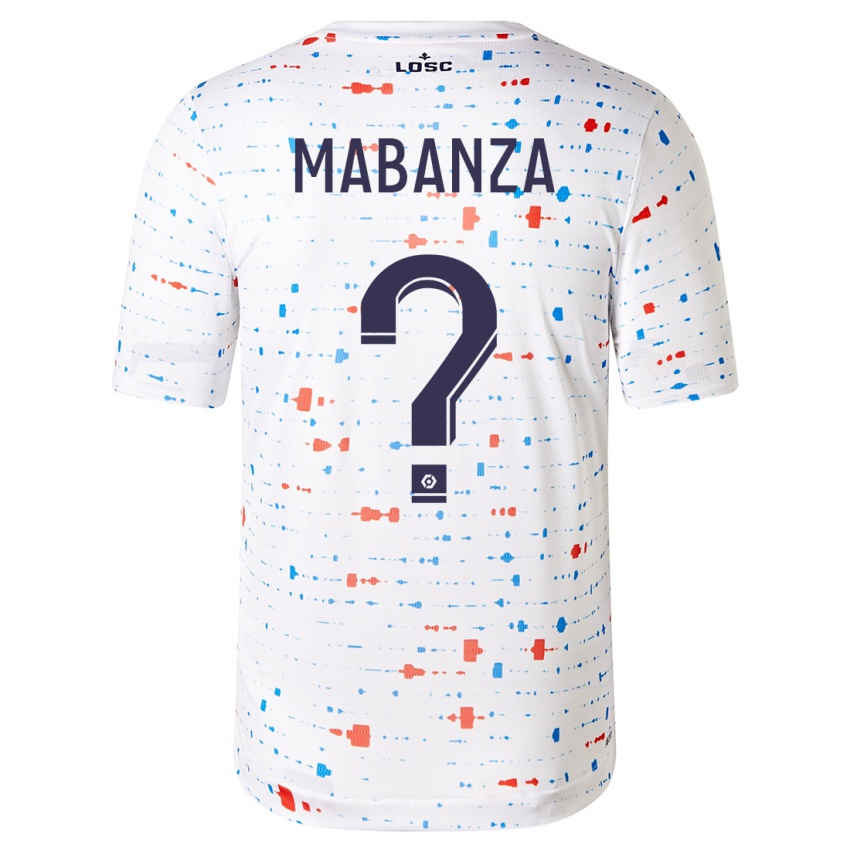 Mænd Carmel Mabanza #0 Hvid Udebane Spillertrøjer 2023/24 Trøje T-Shirt