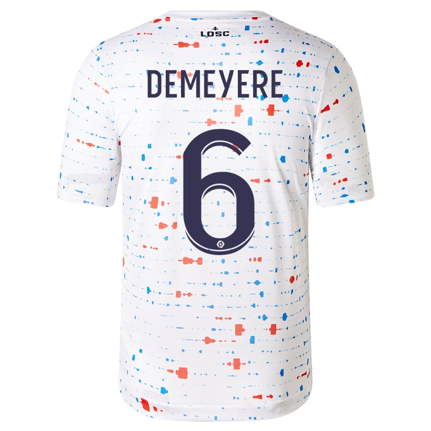Mænd Silke Demeyere #6 Hvid Udebane Spillertrøjer 2023/24 Trøje T-Shirt