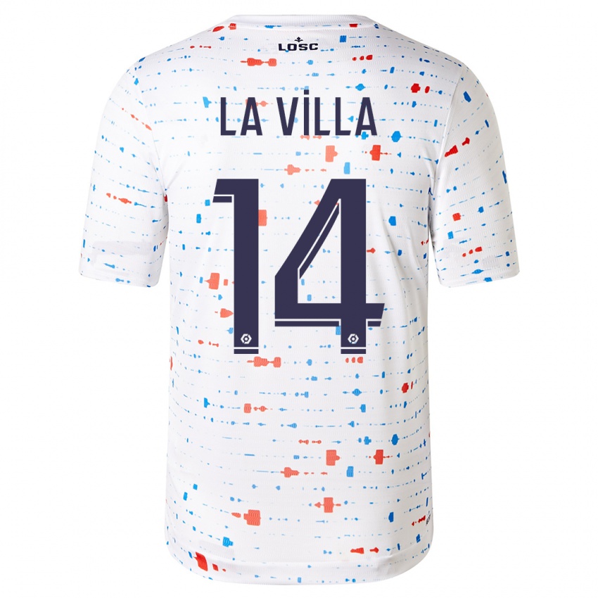 Mænd Caroline La Villa #14 Hvid Udebane Spillertrøjer 2023/24 Trøje T-Shirt