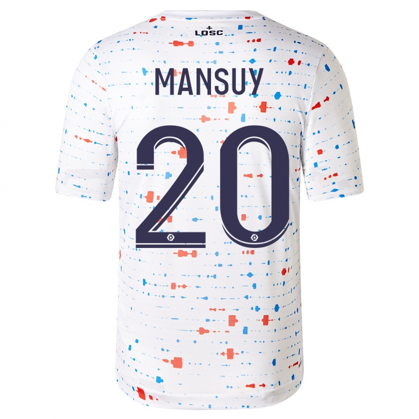 Mænd Heloise Mansuy #20 Hvid Udebane Spillertrøjer 2023/24 Trøje T-Shirt