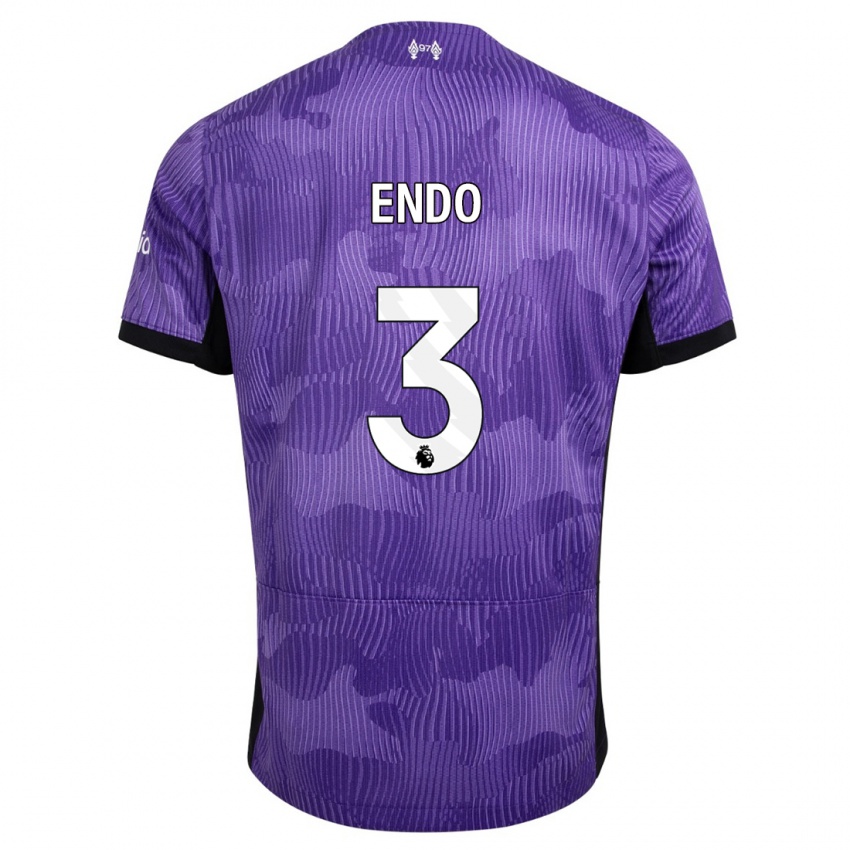 Mænd Wataru Endo #3 Lilla Tredje Sæt Spillertrøjer 2023/24 Trøje T-Shirt