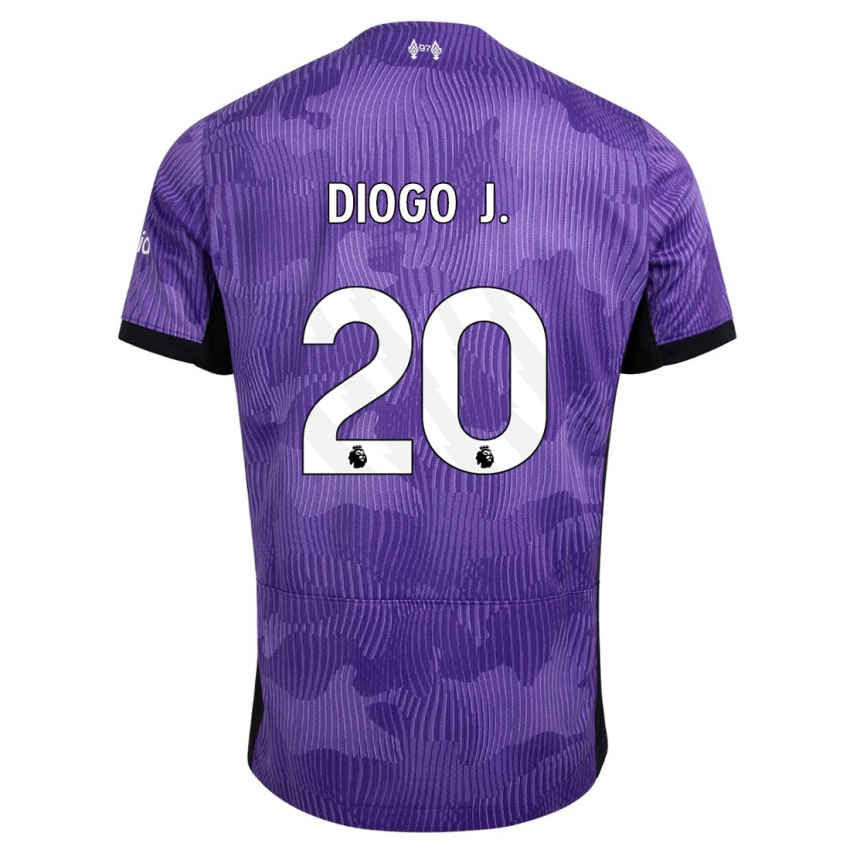 Mænd Diogo Jota #20 Lilla Tredje Sæt Spillertrøjer 2023/24 Trøje T-Shirt