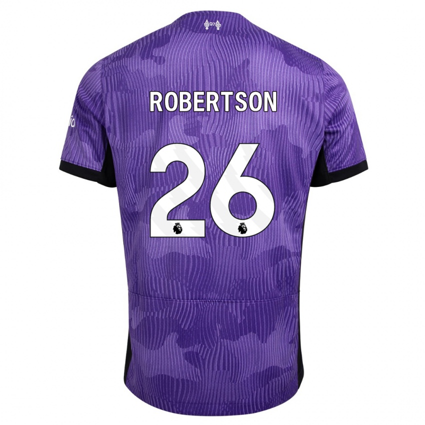 Mænd Andrew Robertson #26 Lilla Tredje Sæt Spillertrøjer 2023/24 Trøje T-Shirt