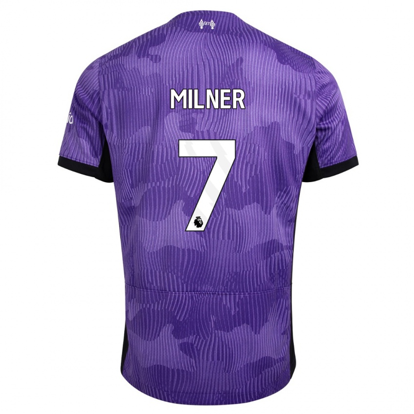 Mænd James Milner #7 Lilla Tredje Sæt Spillertrøjer 2023/24 Trøje T-Shirt