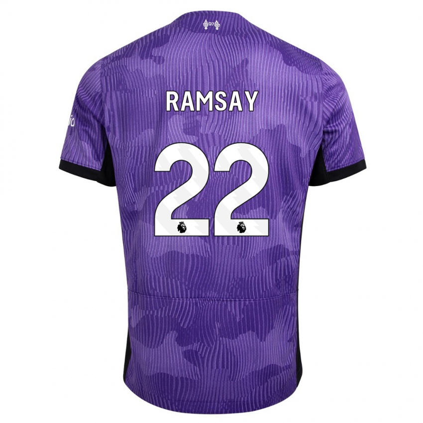 Mænd Calvin Ramsay #22 Lilla Tredje Sæt Spillertrøjer 2023/24 Trøje T-Shirt