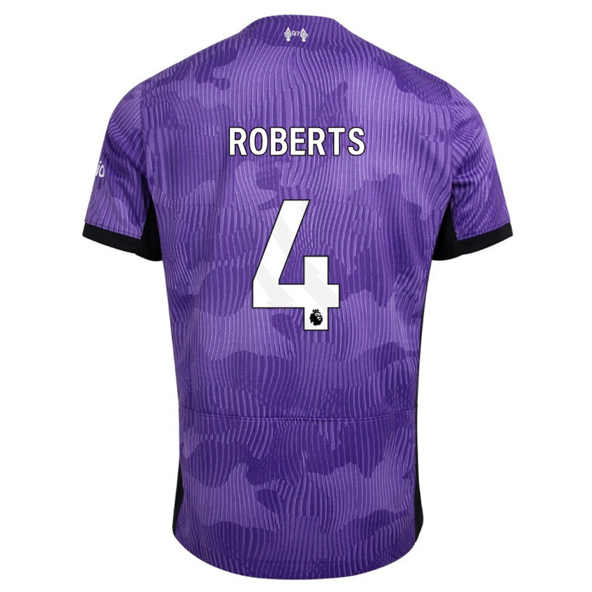Mænd Rhiannon Roberts #4 Lilla Tredje Sæt Spillertrøjer 2023/24 Trøje T-Shirt