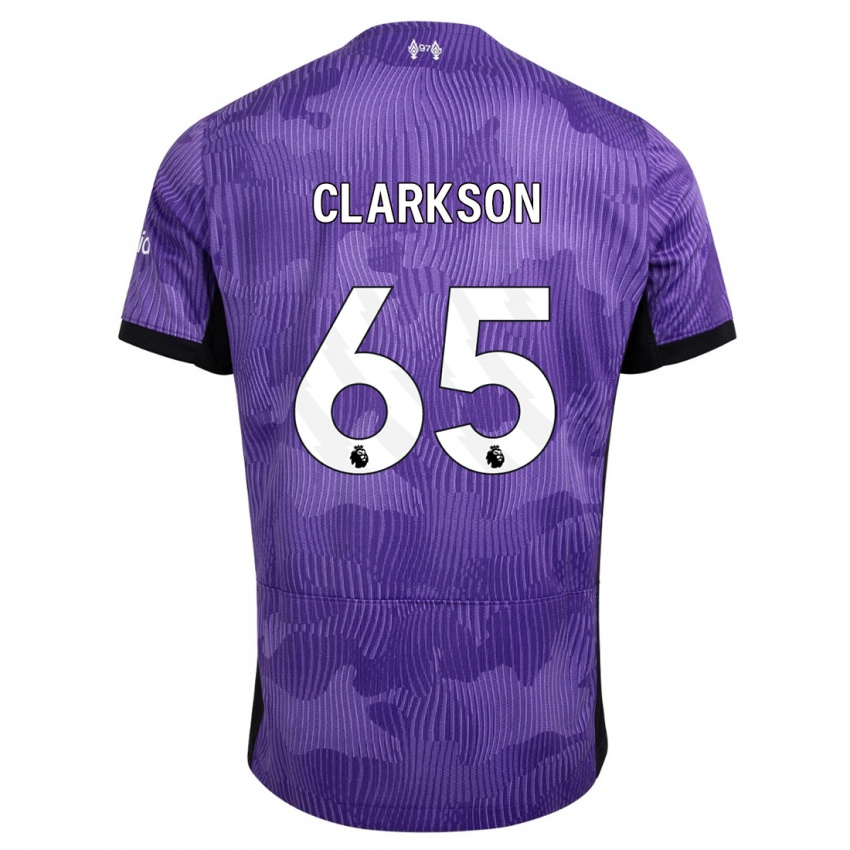 Mænd Leighton Clarkson #65 Lilla Tredje Sæt Spillertrøjer 2023/24 Trøje T-Shirt