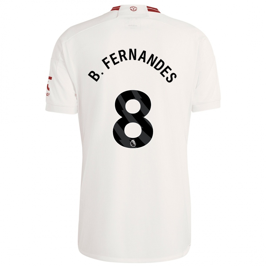 Mænd Bruno Fernandes #8 Hvid Tredje Sæt Spillertrøjer 2023/24 Trøje T-Shirt